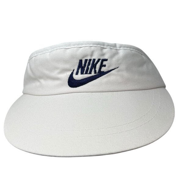Nike Yupoong Vintage 80's Early Swoosh Logo Golf Tennis Visor Hat Cap Rare Grail - Picture 1 of 8
